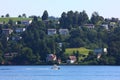 Speedboat in Lucerne lake Royalty Free Stock Photo