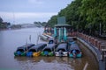 Speedboat on the `Martapura` river