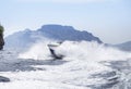 Speedboat or motorboat sailing on white wave