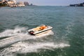 Speedboat and people Royalty Free Stock Photo