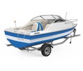 Speedboat on the Trailer Isolated Royalty Free Stock Photo