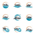 Speedboat and yacht icons