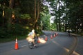 Speeding bicyclists in Stanley Park, Vancouver, Canada