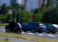 Speeding Biker Royalty Free Stock Photo