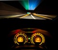 Speeding car dashboard Royalty Free Stock Photo