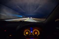 Speeding car dashboard Royalty Free Stock Photo