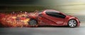 Speeding car disintegrating Royalty Free Stock Photo