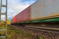 Speeding freight train Royalty Free Stock Photo