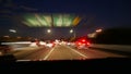Speeding at night on Los Angeles californian highway