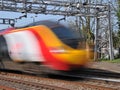 Speeding pendolino train