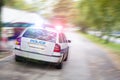 Speeding police car Royalty Free Stock Photo