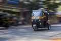 Speeding rickshaw through Mumbai Streets Royalty Free Stock Photo