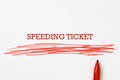 Speeding ticket on paper Royalty Free Stock Photo