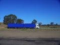 Speeding truck on freeway in country town between Sydney and melbourne NSW Australia Royalty Free Stock Photo