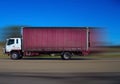 Speeding truck semi trailer on freeway in country town between Sydney and melbourne NSW Australia Royalty Free Stock Photo