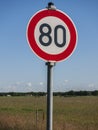 Speedlimit-80-Sign Royalty Free Stock Photo