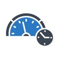 Speedmeter deadline glyph color vector icon
