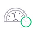 Speedmeter deadline thin color line vector icon