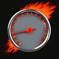 Speedmeter on Fire abstract concept