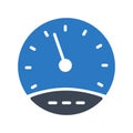 Speedmeter glyphs color vector icon
