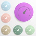 Speedometer badge color set. Simple glyph, flat vector of web icons for ui and ux, website or mobile application Royalty Free Stock Photo