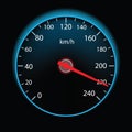 Speedometer on black background