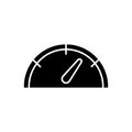 Speedometer black glyph icon