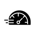 Speedometer black glyph icon Royalty Free Stock Photo