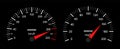 Speedometer of car. Fast speed on dashboard. tachometer and gauge of kilometer or mile. Auto panel with dial of instrument for Royalty Free Stock Photo