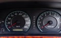 Speedometer of a car with rpm and km meter Royalty Free Stock Photo