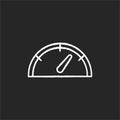 Speedometer chalk white icon on black background Royalty Free Stock Photo