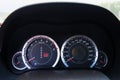The speedometer on the control panel of the car, car interior Royalty Free Stock Photo