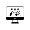 Speedometer Dashboard Glyph Vector Icon that can easily edit or modify.