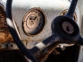 Speedometer and dashboard of an old wreck car left on a Namib de Royalty Free Stock Photo