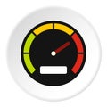 Speedometer dial icon, flat style