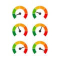 Speedometer 6 different position icon vector for graphic design, logo, website, social media, mobile app, UI