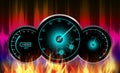 Speedometer in fire Royalty Free Stock Photo