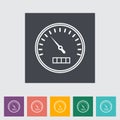 Speedometer flat icon.