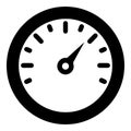 Speedometer gauge icon with black border and white face Royalty Free Stock Photo