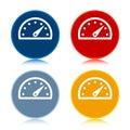 Speedometer gauge icon trendy flat round buttons set illustration design Royalty Free Stock Photo