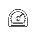 Speedometer gauge line icon, outline vector sign Royalty Free Stock Photo
