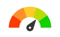 Speedometer, gauge meter icon. Scale, level of performance. Speed dial indicator.