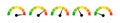 Speedometer gauge meter icons. Vector scale, level of performance. Speed indicator .Infographic of risk, gauge, score