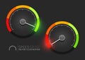 Speedometer Gauge Stages Vector