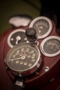 Speedometer gauge of a vintage motorcycle