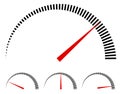 Speedometer or generic meters, gauges with red needle