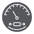 Speedometer glyph icon, automobile and panel, tachometer sign, vector graphics, a solid pattern on a white background. Royalty Free Stock Photo