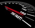 Speedometer - Going Too Fast Royalty Free Stock Photo