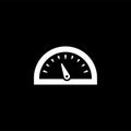 Speedometer Icon On Black Background. Black Flat Style Vector Illustration