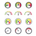 Speedometer icon, indicator of minimum and maximum gauge with needle pointer